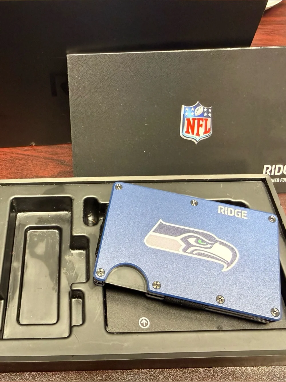 Ridge Wallet Seahawks Aluminum Card Holder - Blue
